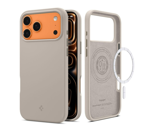 Spigen Silicone Fit Mag Magsafe do Iphone 17 Pro Max Stone - 1359868 - zdjęcie